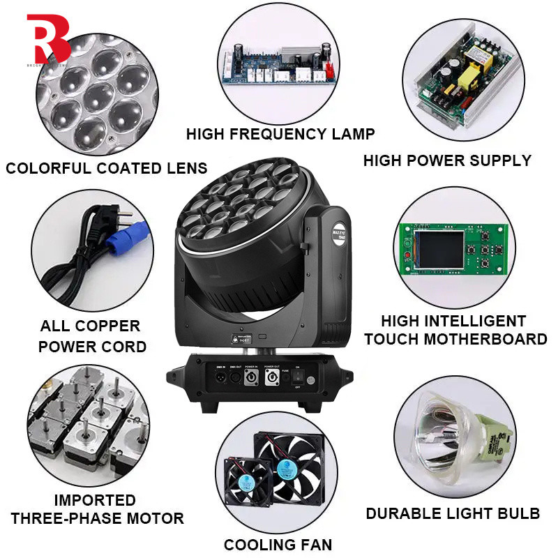 एलईडी मधुमक्खी आंख 19PCS 40W आरजीबीडब्ल्यू 4in1 चलती सिर मंच प्रकाश कारखाने