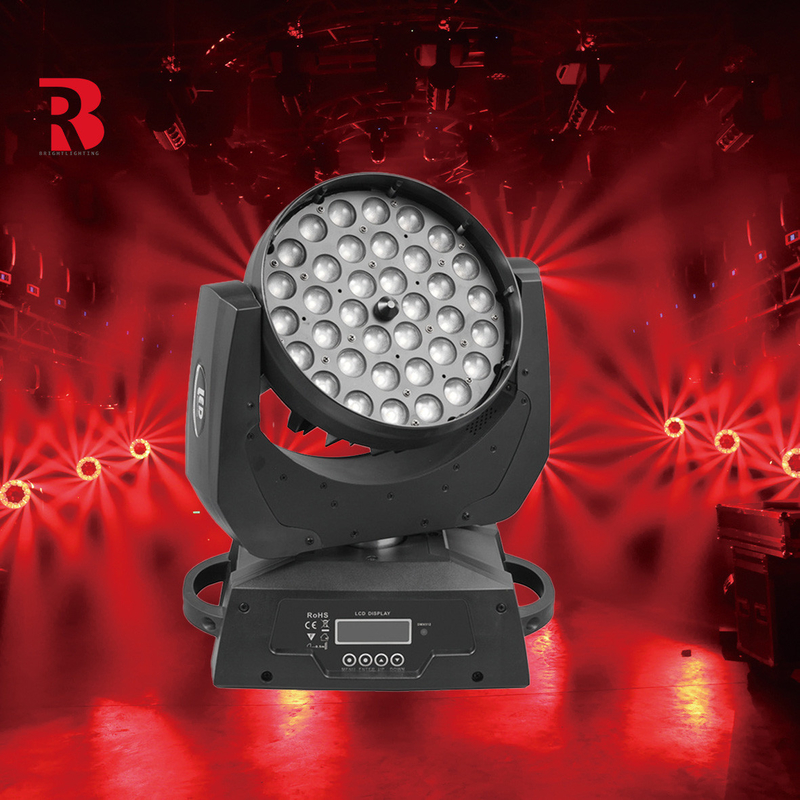 36*10W DMX512 एलईडी बीम ज़ूम एलसीडी डिस्को पार्टी के लिए चलती हेड लाइट