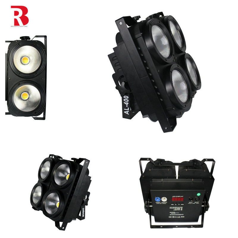 स्ट्रोब एलईडी ऑडियंस ब्लाइंडर लाइट 4x100w 4 आंखें स्टूडियो टीवी फिल्म के लिए एलईडी ब्लाइंडर Dmx