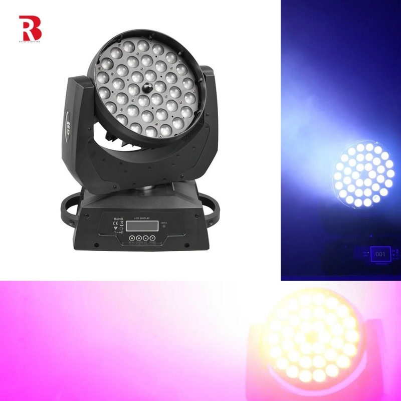 36pcs X 10w Rgbw 4in1 ज़ूम एलईडी मूविंग हेड वॉश लाइट वेडिंग शो स्टेज लाइटिंग उपकरण